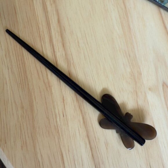 Vintage Butterfly Barrette & Pick With Abalone Inlay - Picture 5 of 9